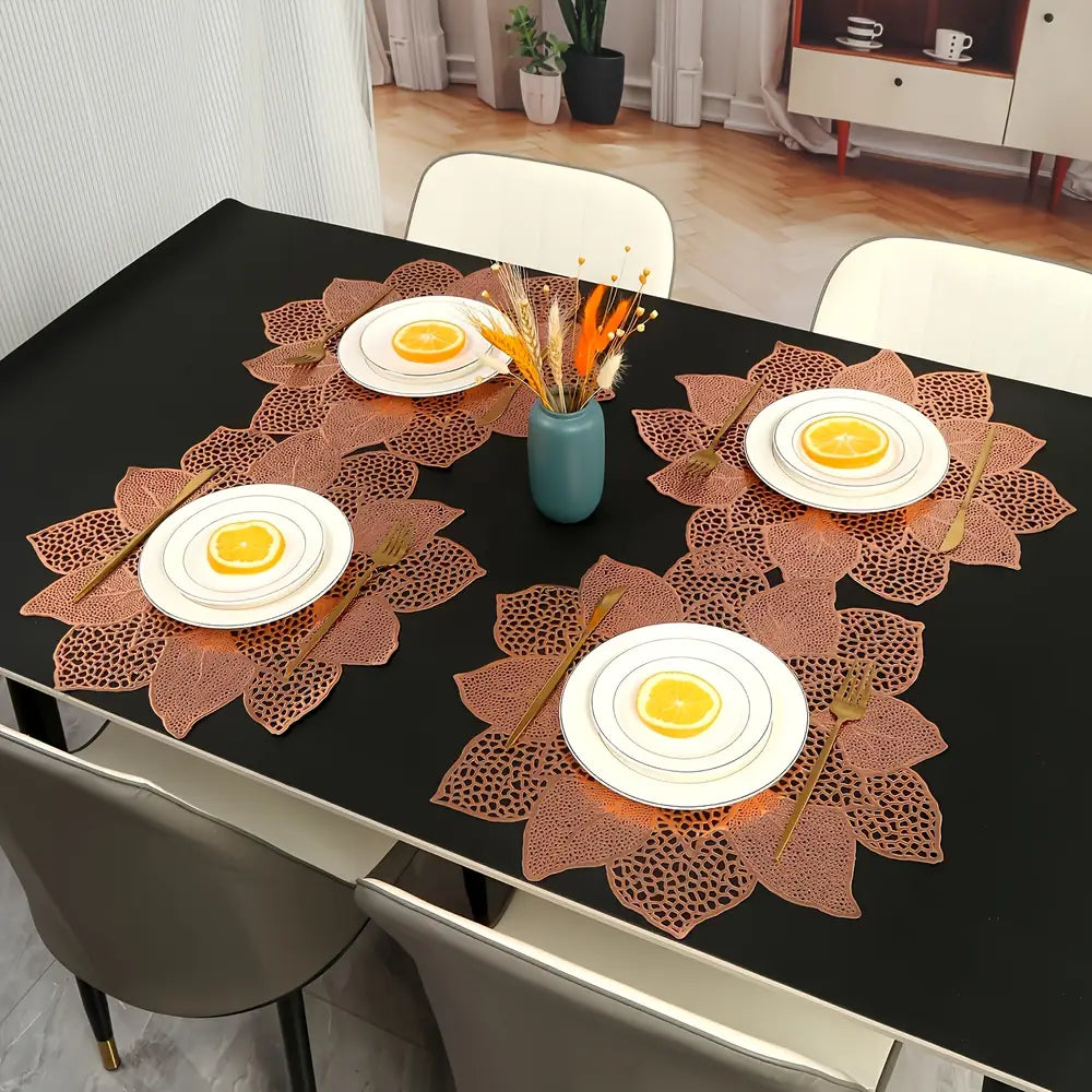 4/6/8pcs Christmas Lotus Table Mats