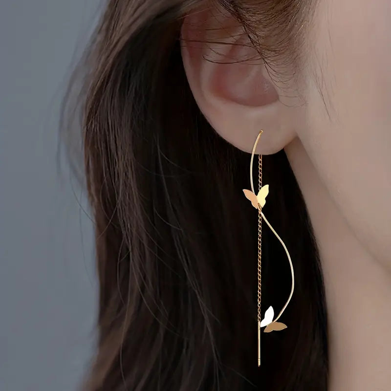 Long Gold Threader Earrings - Dangle, Delicate