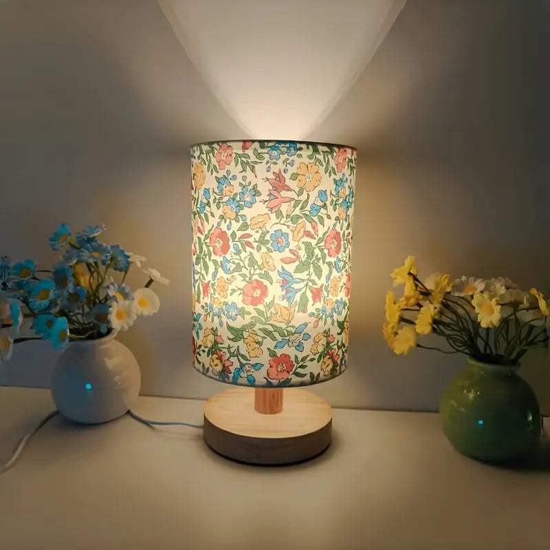 Retro LED Desk Lamp USB Dimmable Wooden Base