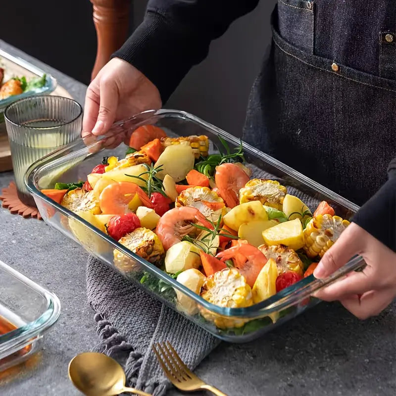 Glass Baking Dish – Oven & Microwave Safe Reusable Pan for Holiday Meals