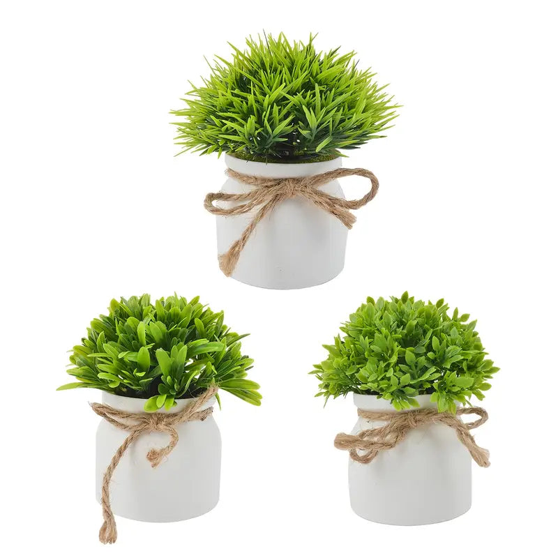 Mini Artificial Potted Plants - 4.72 Inch - Farmhouse Decor
