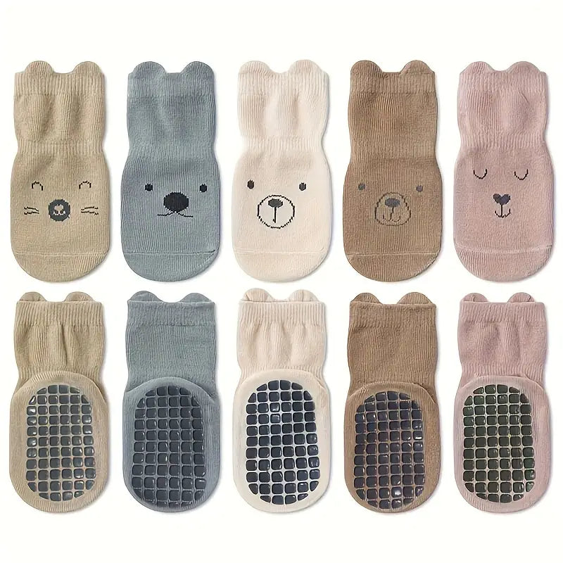Lot de 5 paires de chaussettes mi-mollet pour enfants | Chaussettes tendance en coton mélangé respirant pour garçons et filles