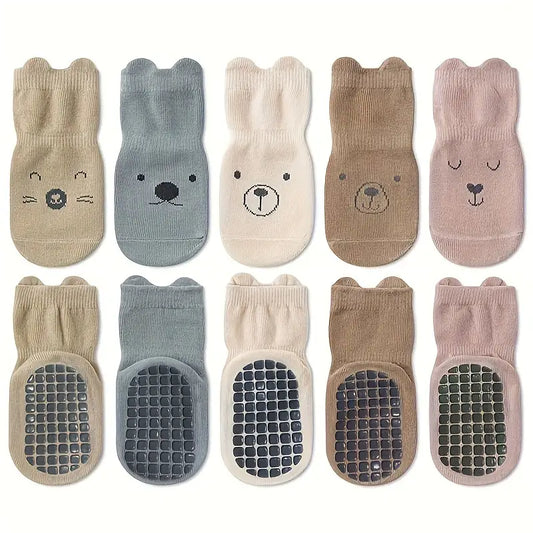 Lot de 5 paires de chaussettes mi-mollet pour enfants | Chaussettes tendance en coton mélangé respirant pour garçons et filles