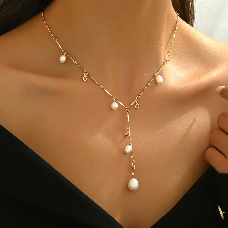 Minimalist Y Necklace - French Pendant Necklace