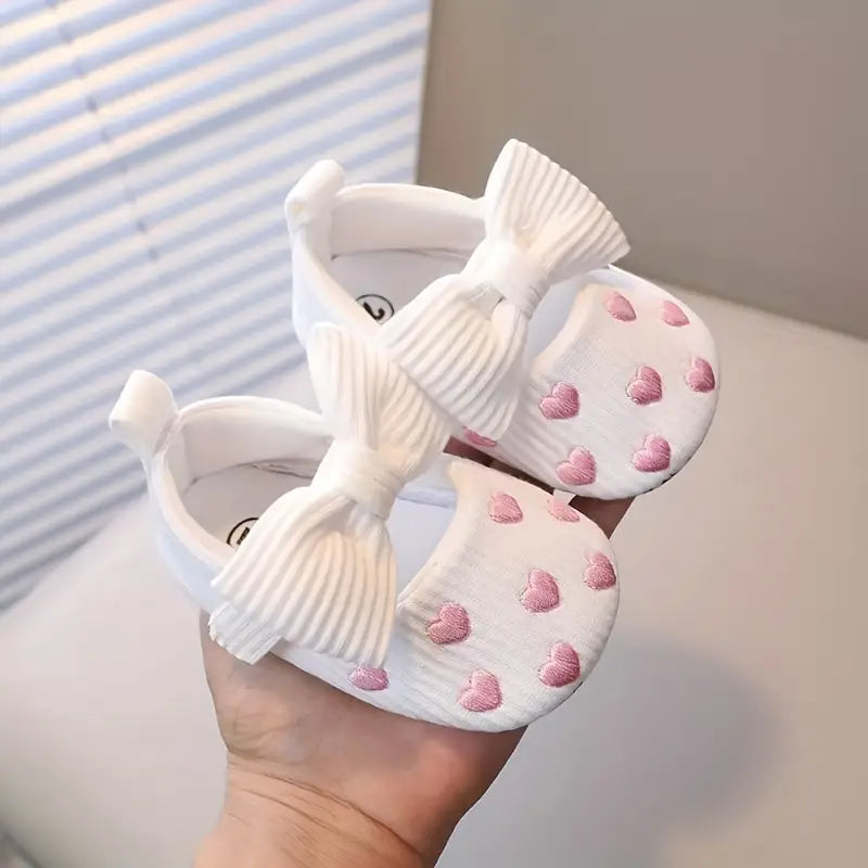 Bowknot Infant Shoes | Slip-On Non-Slip Soft Sole Baby Girl Shoes for Parties & Everyday Wear