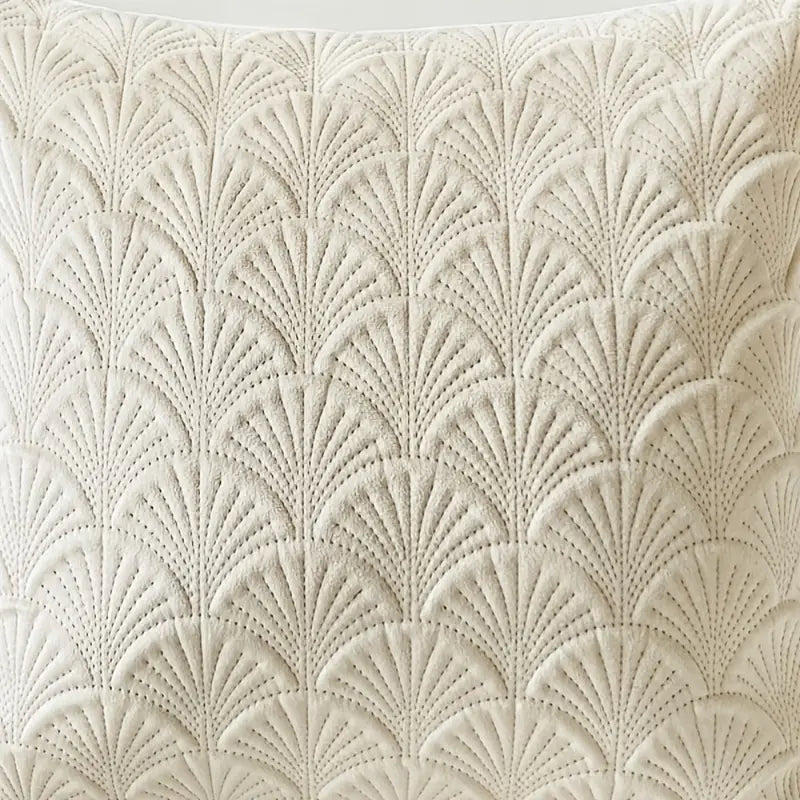 Housse de coussin en velours motif coquille Saint-Jacques – 45 x 45 cm, pour canapé et chambre