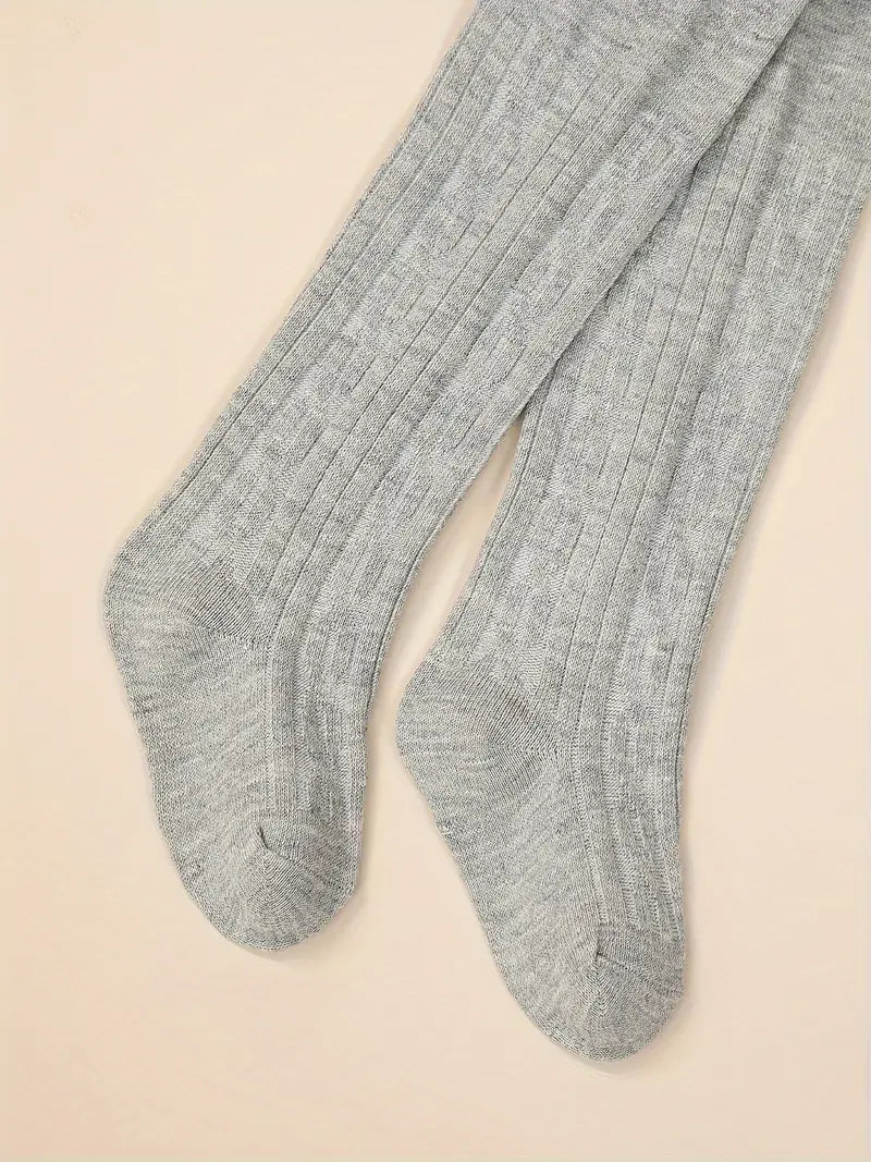 Effen geribbelde legging voor babymeisjes - Veelzijdige elastische taillepanty voor peuters en baby's