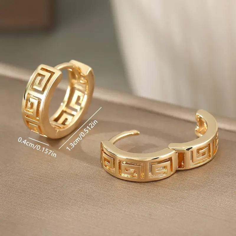 Retro Geometric Hollow Ear Cuffs – Copper Jewelry for Gifts