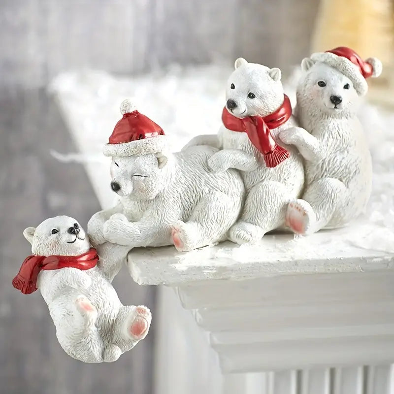 Polar Bear Resin Figurine - Holiday Decor Indoor/Outdoor