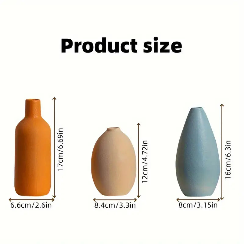 Ceramic Vase Set - Decorative Flower Vases for Home Decor