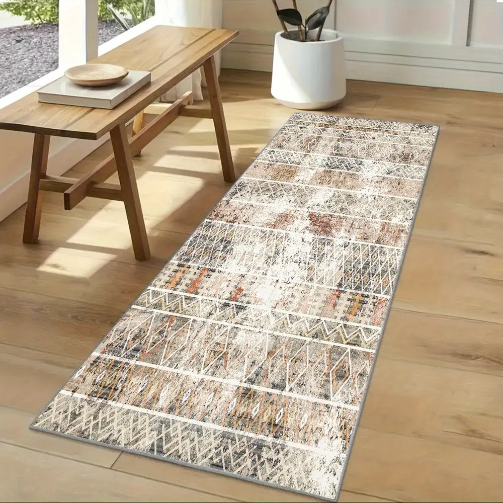 Moroccan Tribal Runner Rug - Stain Resistant Non-Slip Washable Rug
