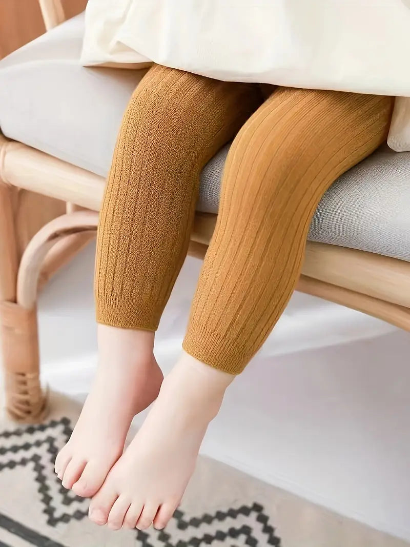 Effen legging voor babymeisjes - Casual gebreide panty voor dagelijks gebruik