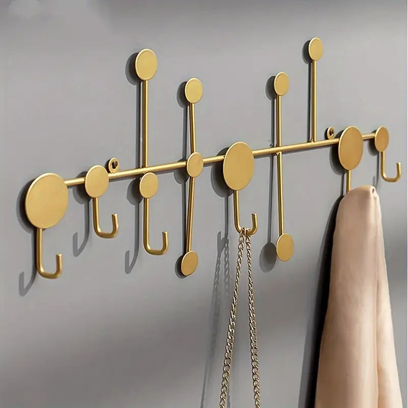 Wall Mounted Towel Rack - Entryway Hooks, Coat & Key Hanger
