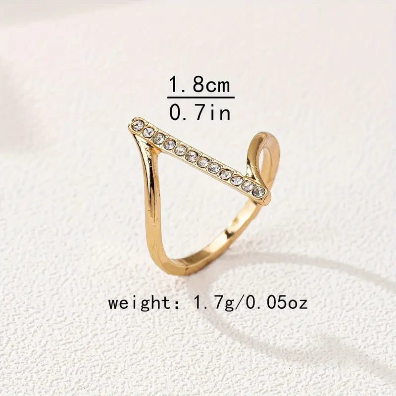 French Ring Women - Elegant Glass Alloy Jewelry