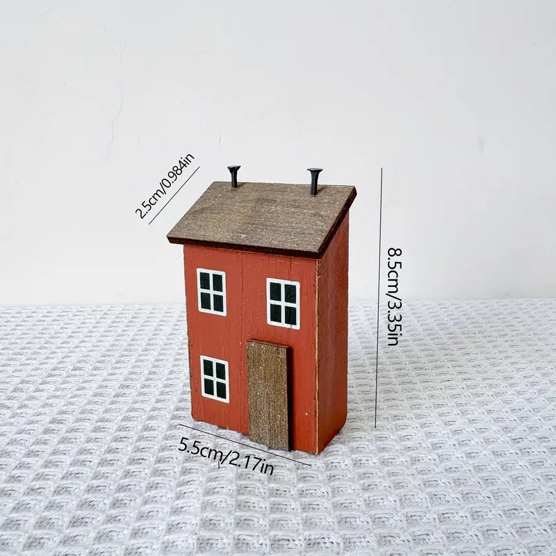 Miniature Wooden House Ornament - DIY Cabin Model Home Decor