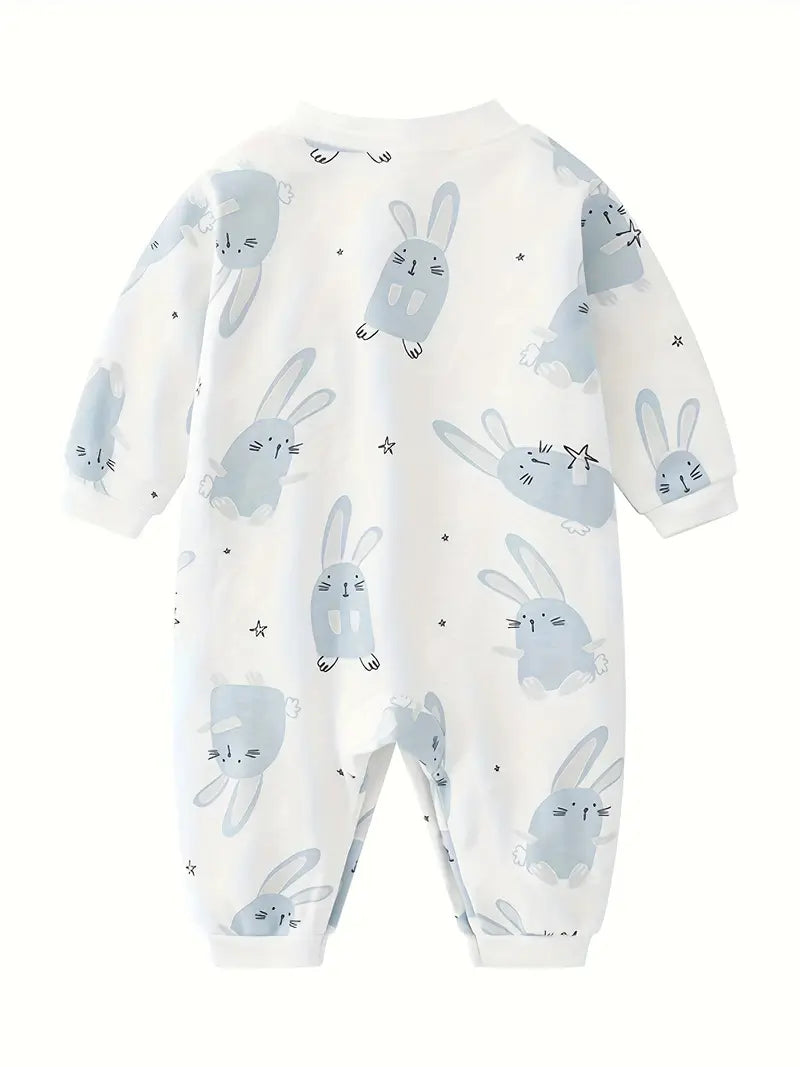 Body bébé boutonné en coton | Grenouillère confortable à manches longues pour bébé garçon