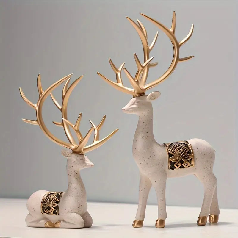 Modern Resin Elk Figurine - Chic Indoor Room Decor