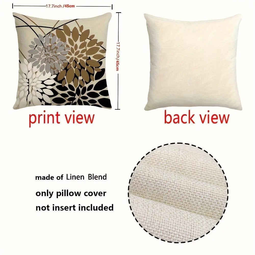 2pcs Nordic Geometric Leaf Throw Pillow Covers 45.72x45.72 cm