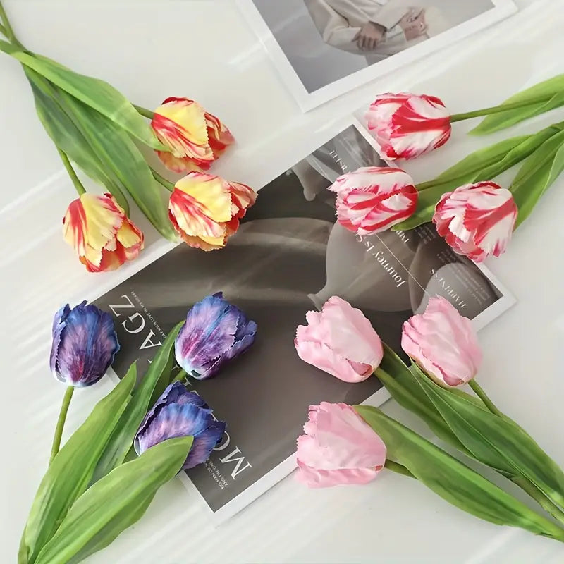 Gradient Tulip Artificial Flowers Set - Wedding Home Decor