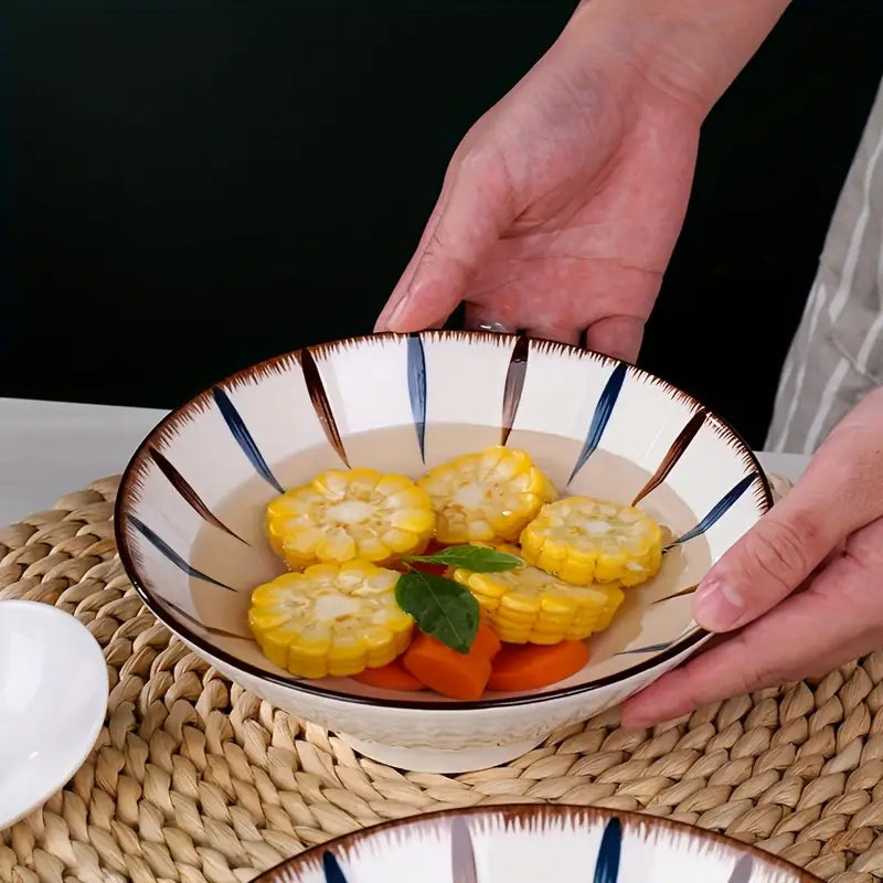 2-4PCS Ceramic Pasta Bowls – Stylish Tableware for Rice, Salad, Noodles