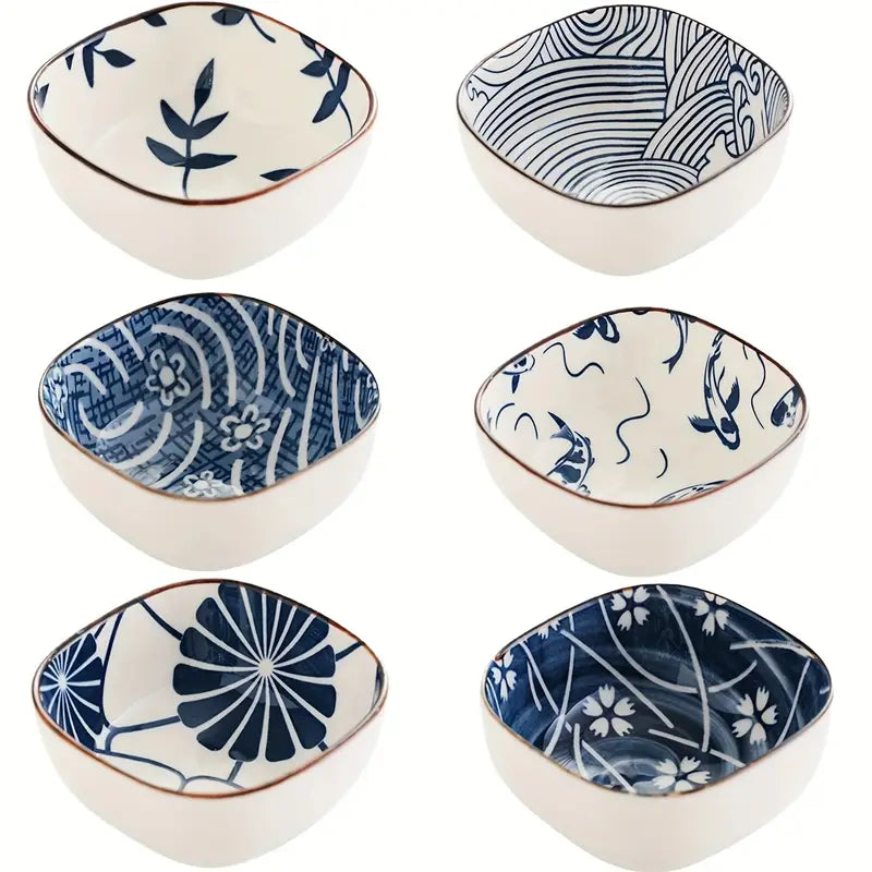 Mini Ceramic Dipping Bowls Set - 6oz Small Sauce Dishes
