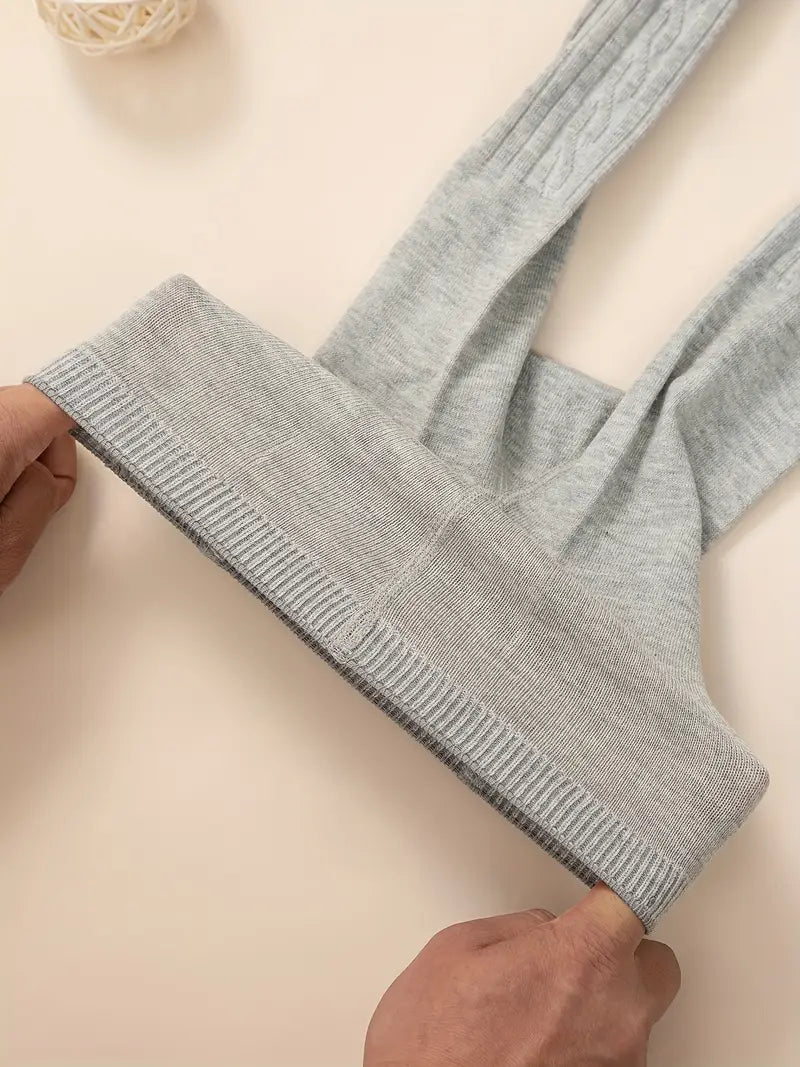 Effen geribbelde legging voor babymeisjes - Veelzijdige elastische taillepanty voor peuters en baby's