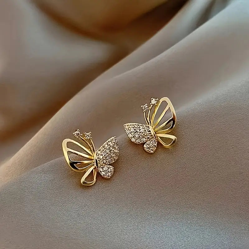 Gold Stud Earrings - Minimalist Lightweight Jewelry