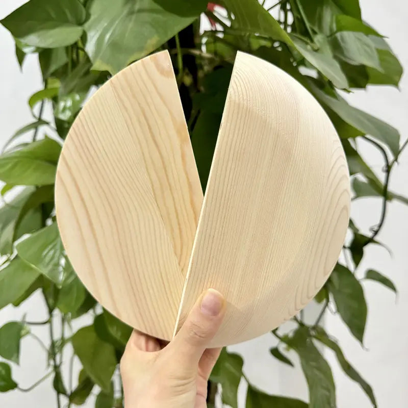 2-pack zwevende rustieke houten wandplanken - hangende opbergrekken in halve cirkelvorm