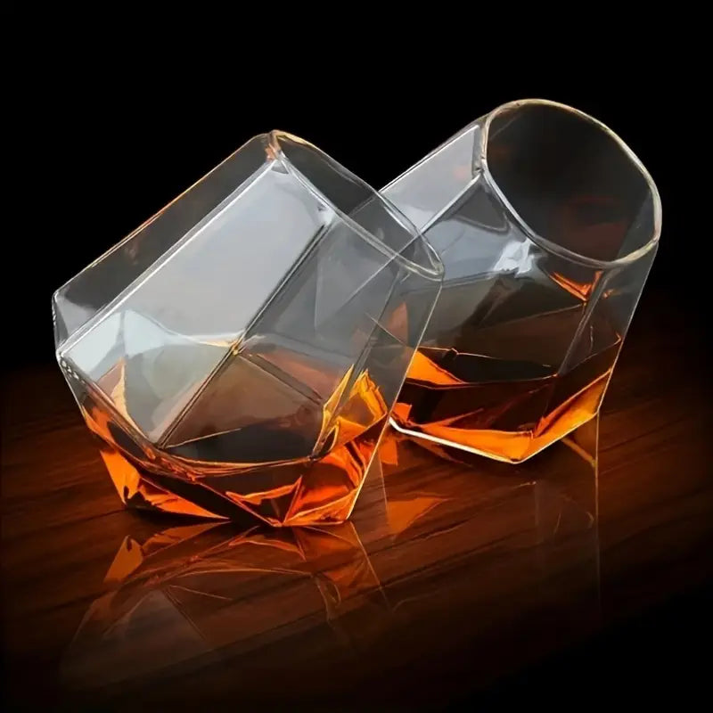 2-Pack Hexagon Whiskey Glasses – BPA-Free Insulated Cocktail Cups, Hand Wash
