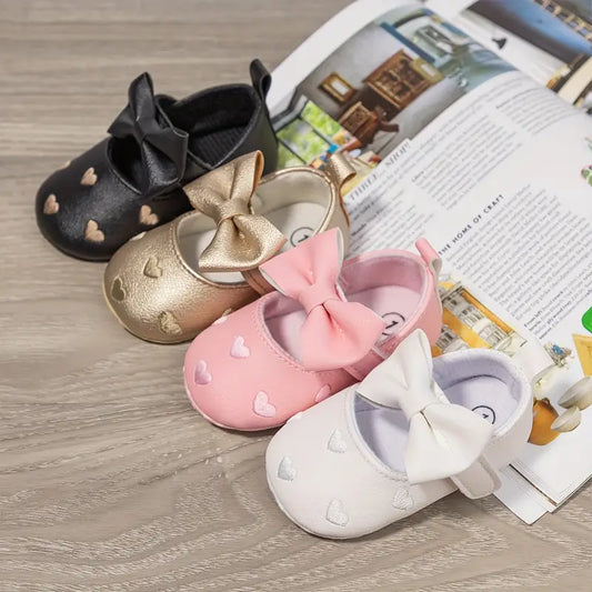 Chaussures bébé Bow Heart | Chaussures de marche antidérapantes et élégantes