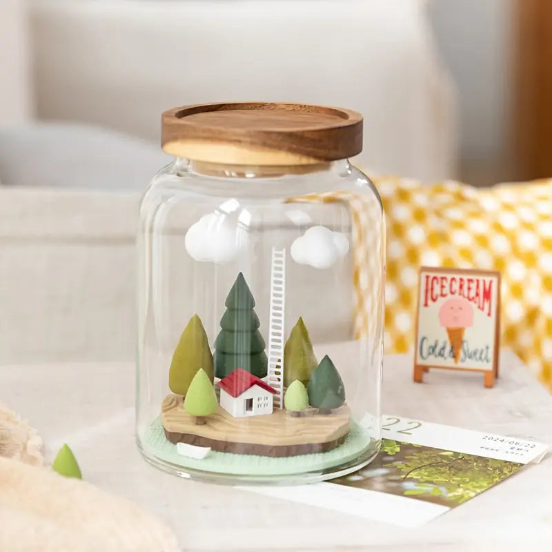 Miniature Landscape Glass Bottle - Desktop Decor, Holiday Gift