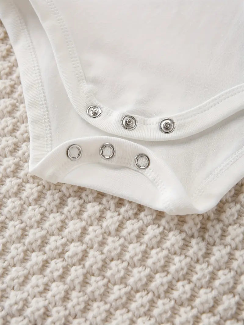 Body bébé en coton à manches longues | Barboteuse lavable en machine à imprimé lettres amusantes