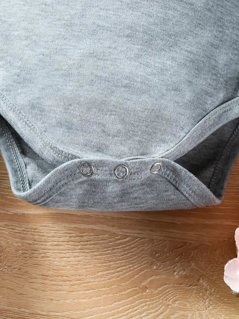 Barboteuse bébé à imprimé lettre « Grand-mère » | Tenue nouveau-né en jersey de coton rose tendre