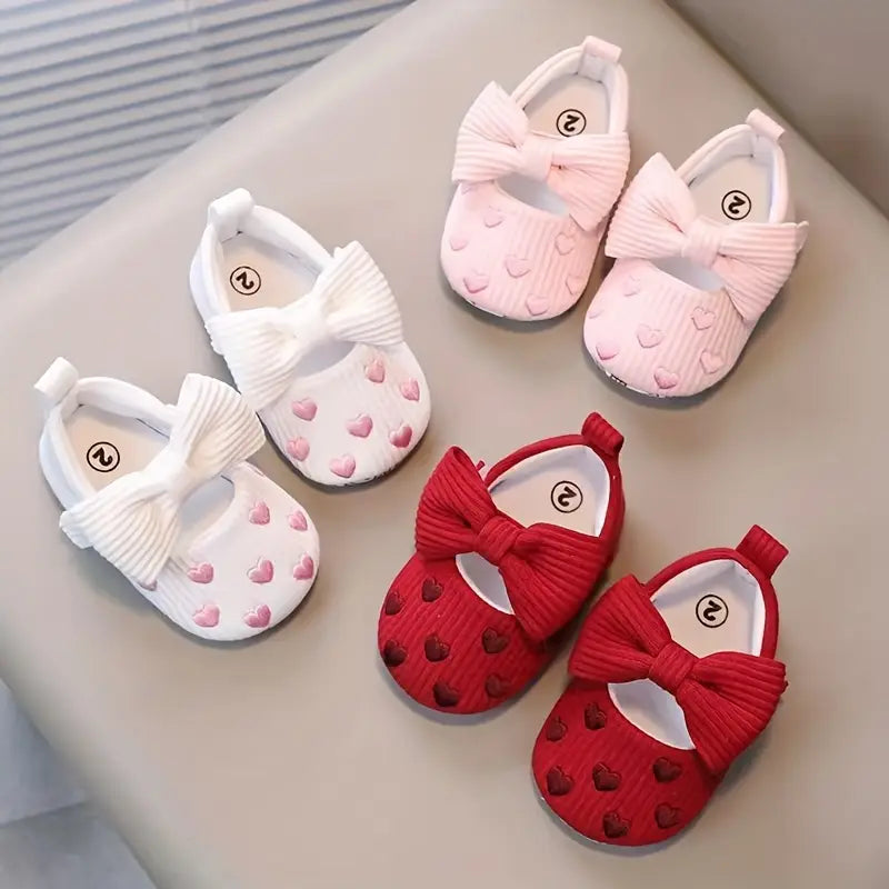 Bowknot Infant Shoes | Slip-On Non-Slip Soft Sole Baby Girl Shoes for Parties & Everyday Wear
