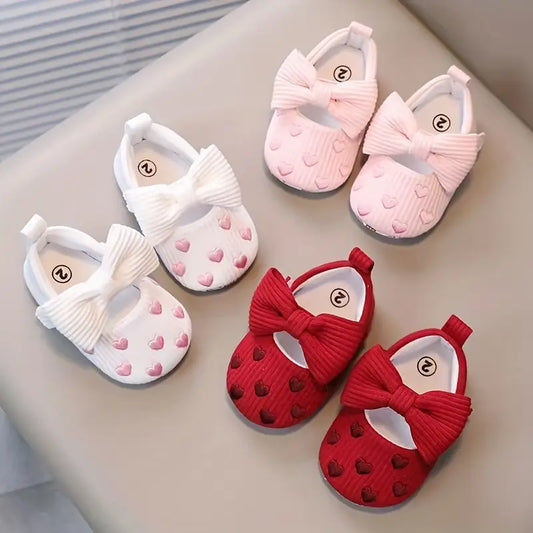 Chaussures bébé à nœud | Chaussures bébé fille à enfiler, antidérapantes et à semelle souple, idéales pour les fêtes et le quotidien