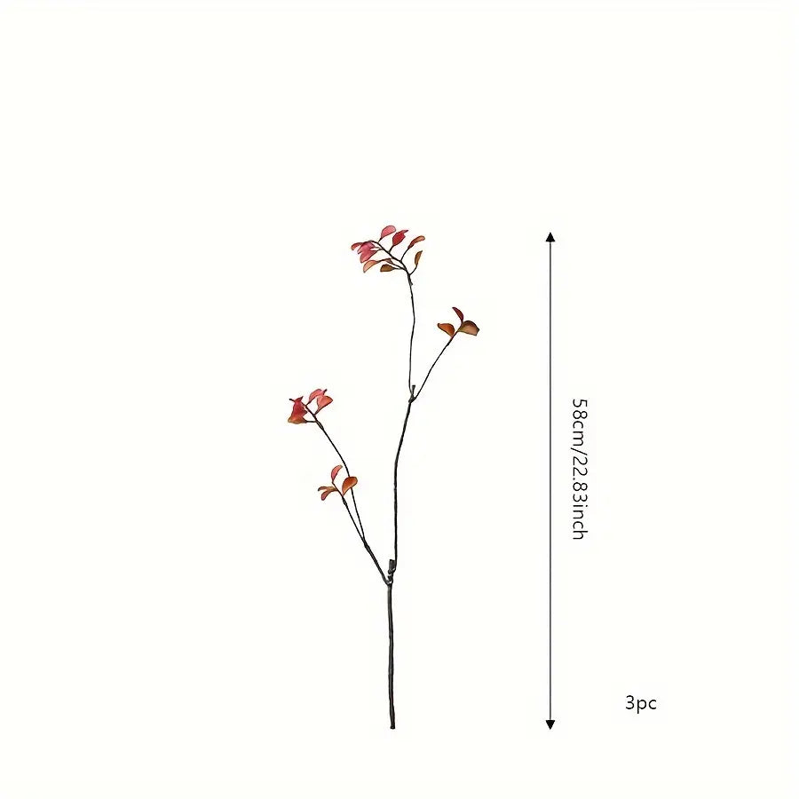 3 pièces de composition florale à branches courtes et feuilles d'automne