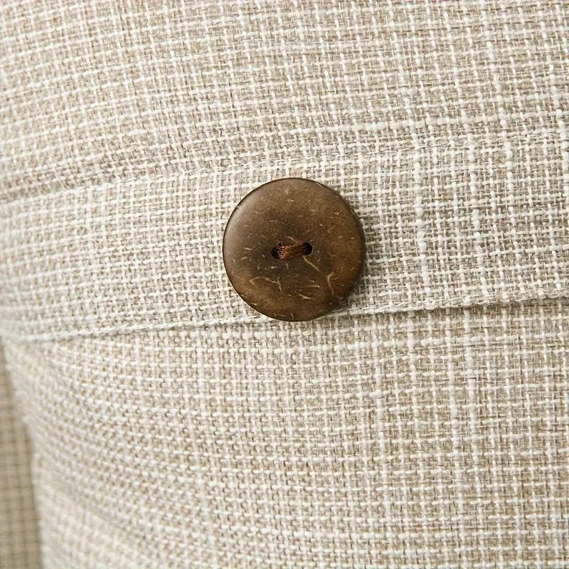 Housse de coussin vintage à trois boutons – Lavage à la main uniquement, tissu en polyester tissé (1 pièce, sans insert)