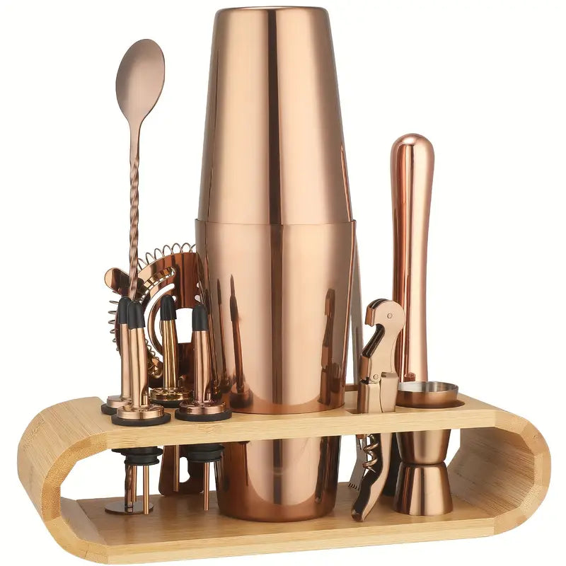 12-Piece Bartender Set – Stainless Steel Shaker Kit with Tools for Home Bars