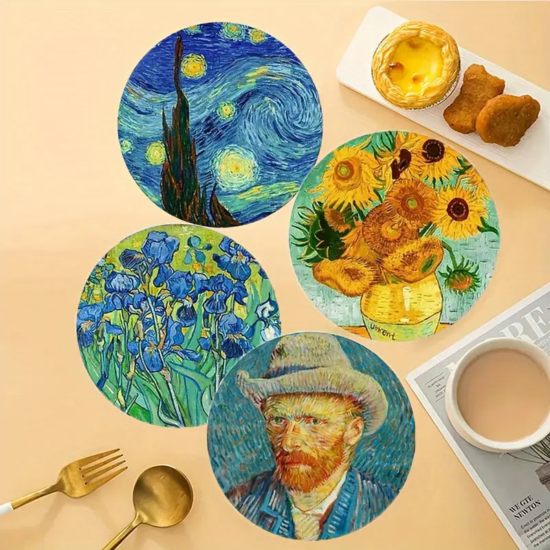 Vincent Van Gogh Art Coasters - 4pcs Set