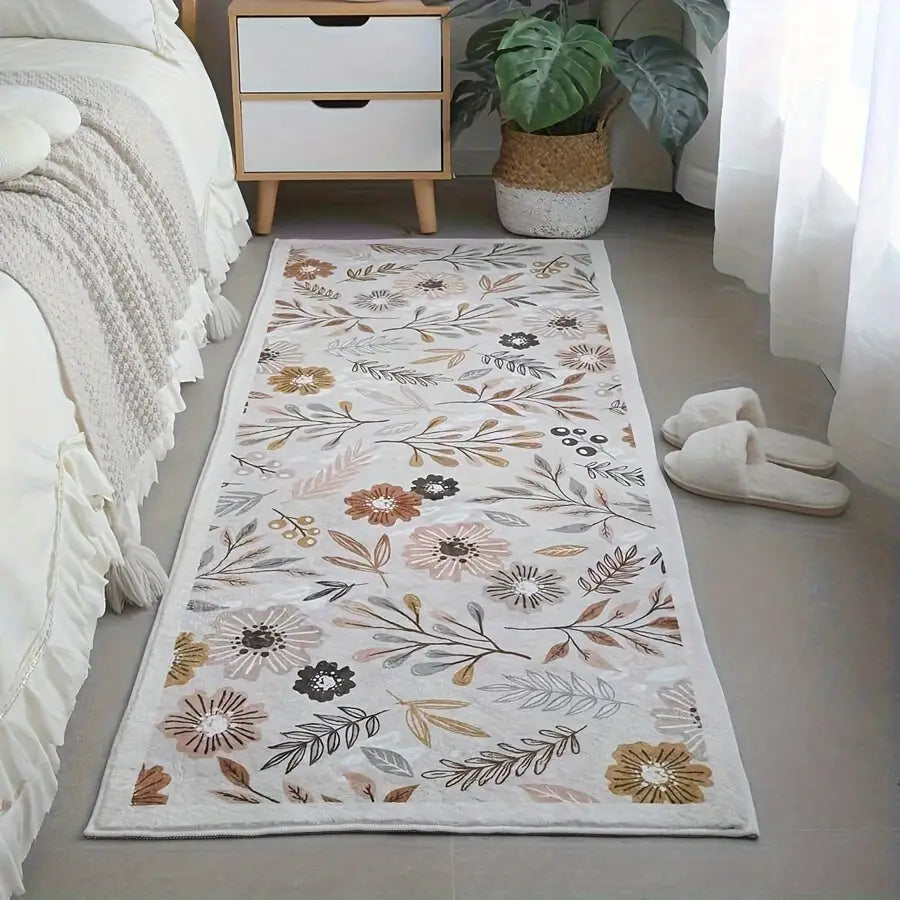 Festive Floral Indoor/Outdoor Runner Rug: 120cm x 47.2in