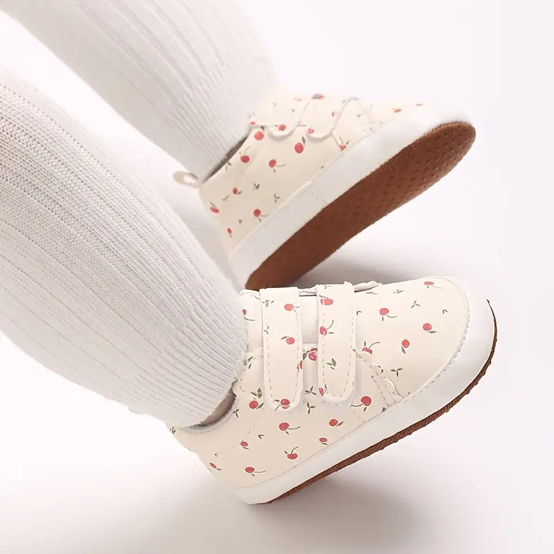Baskets montantes pour bébé | Chaussures à motif fruité avec tige en PU, idéales pour les fêtes et le quotidien