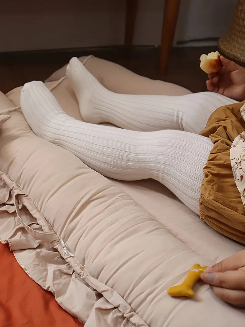 Effen geribbelde legging voor babymeisjes - veelzijdige panty's voor peuters en kleuters