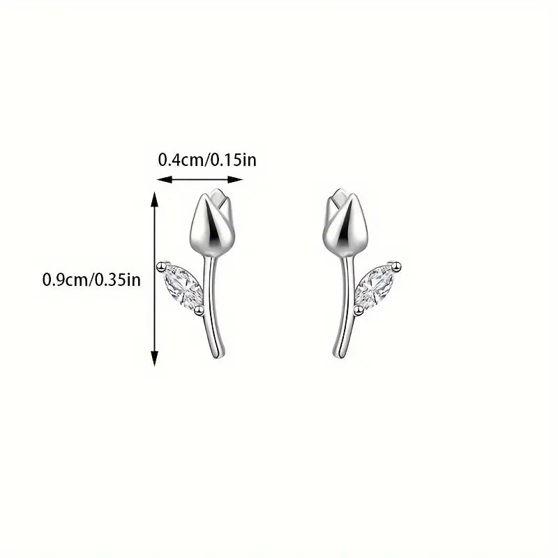 Sterling Silver Tulip Dangle Earrings - Jewelry Gift