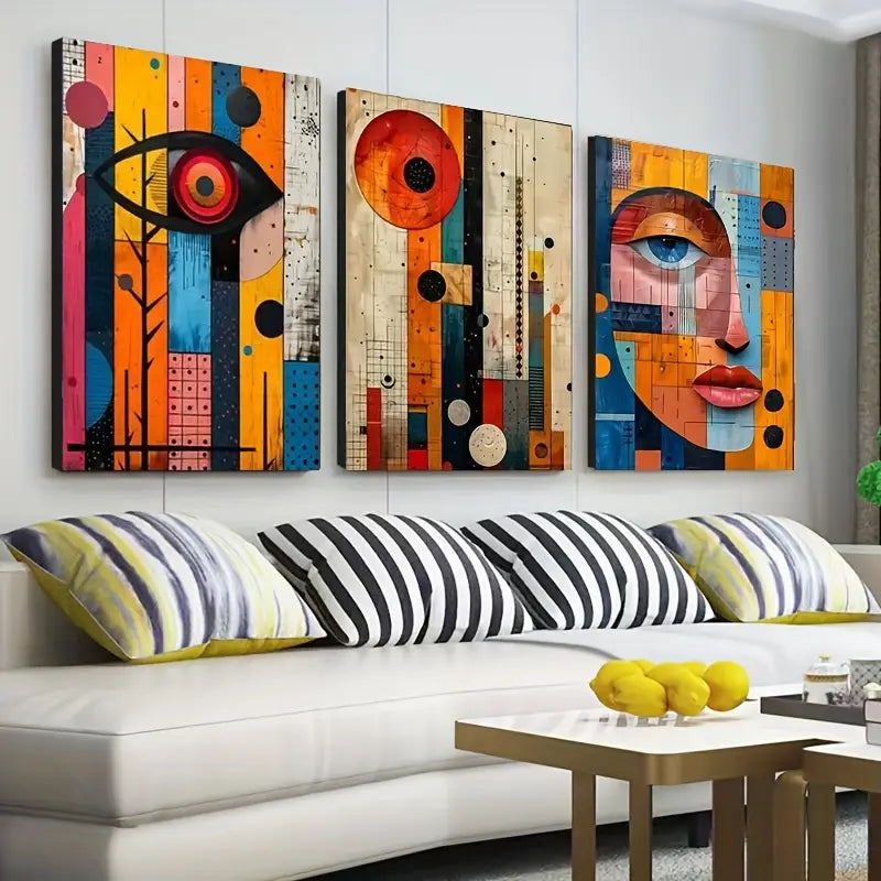 Bohemian Abstract 3-delige canvasset - Moderne Afrikaanse mode-wandkunstposters