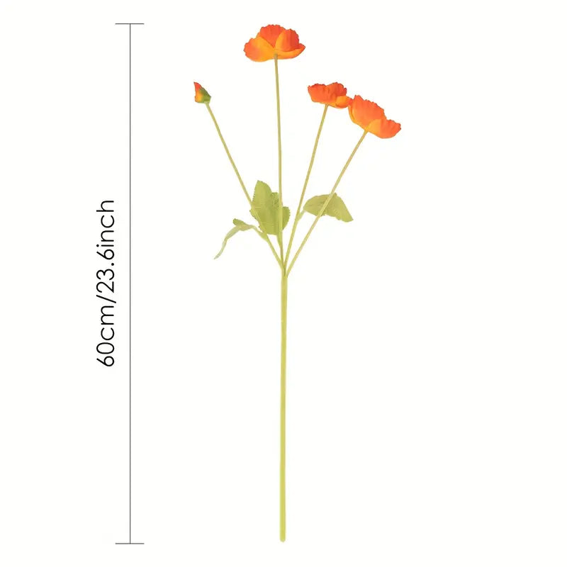 Artificial Poppies Silk Flowers Wedding Bouquet Home Decor