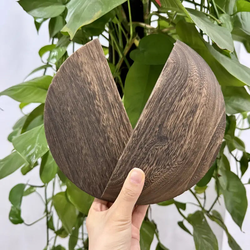 2-pack zwevende rustieke houten wandplanken - hangende opbergrekken in halve cirkelvorm