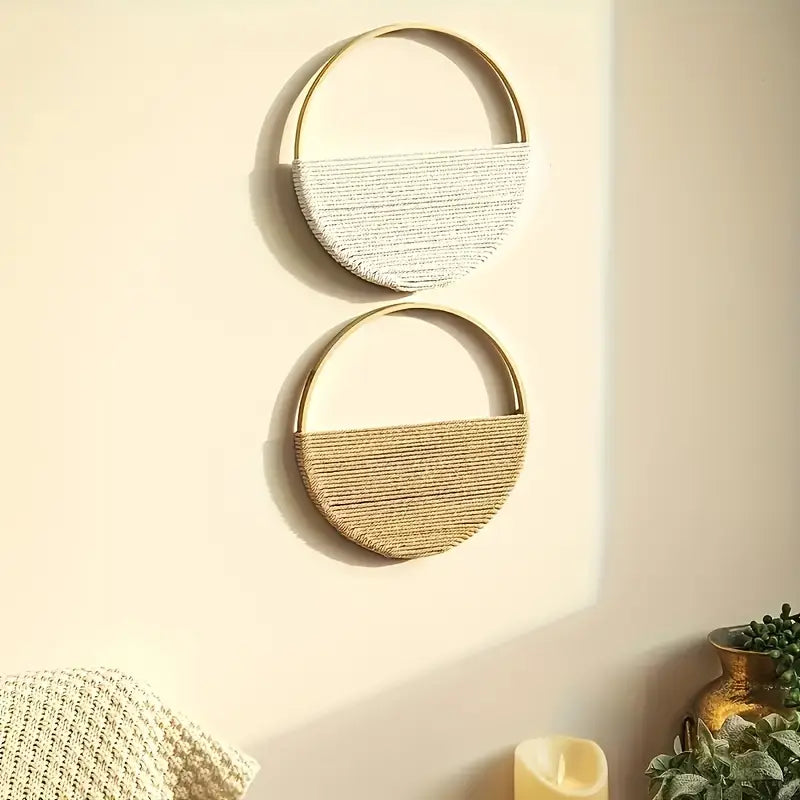 2pcs Handcrafted Bamboo Wall Art Set
