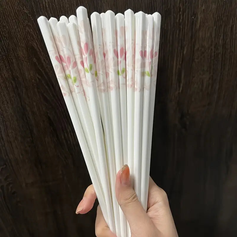 Ceramic Chopsticks Set - Floral, Anti-Slip, Heat Resistant