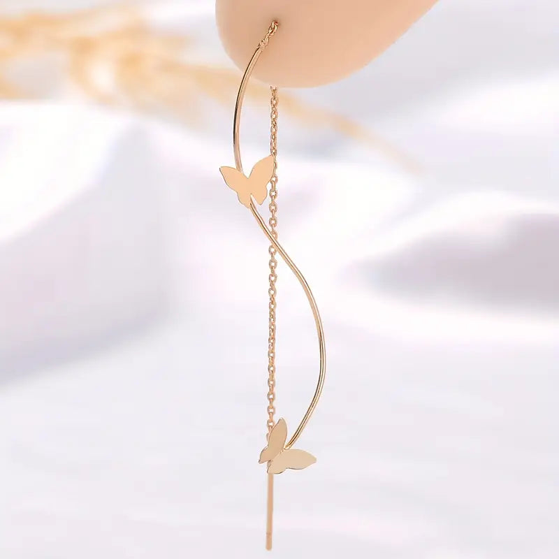 Long Gold Threader Earrings - Dangle, Delicate