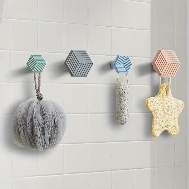 Resin Wall Hooks 4-Pack - Modern Decorative Coat Hangers